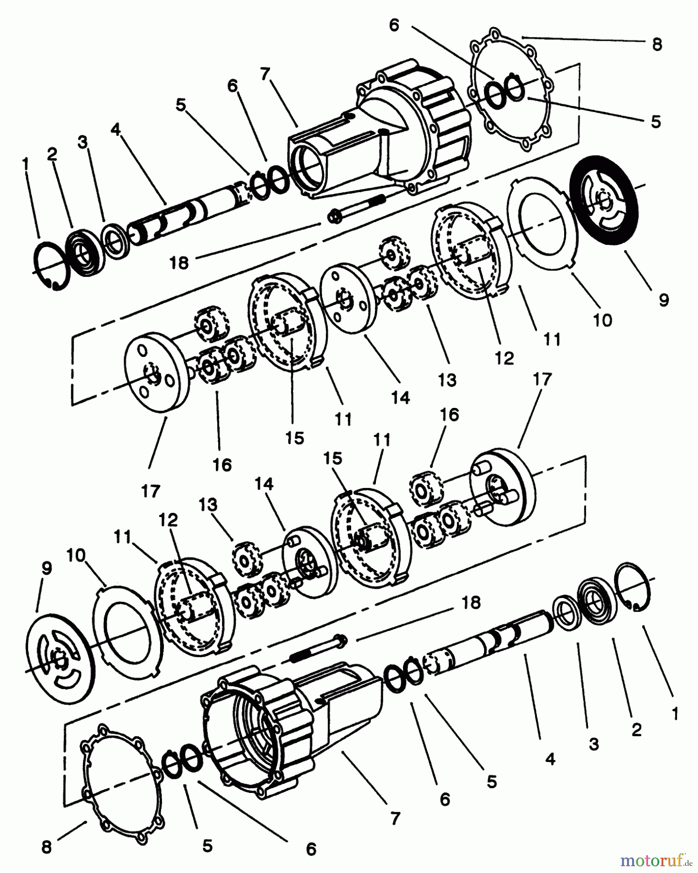  Toro Neu Mowers, Lawn & Garden Tractor Seite 1 72101 (246-H) - Toro 246-H Yard Tractor, 1993 (3900001-3999999) TRANSMISSION EATON MODEL 751-045 #2