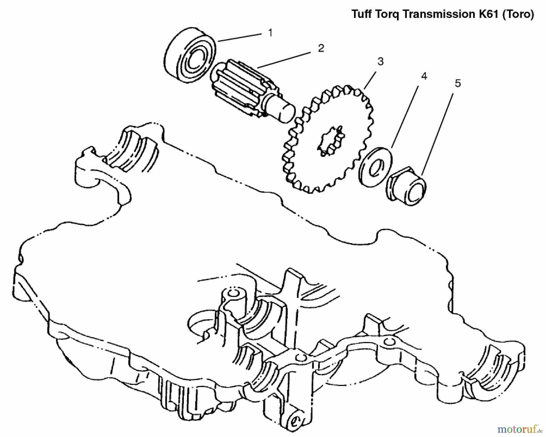  Toro Neu Mowers, Lawn & Garden Tractor Seite 1 72106 (270-H) - Toro 270-H Lawn and Garden Tractor, 1999 (9900001-9999999) FINAL PINION