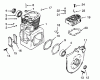 Toro 73380 (312-8) - 312-8 Garden Tractor, 1993 (3900001-3999999) Listas de piezas de repuesto y dibujos CRANKCASE AND CYLINDER HEAD