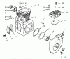 Toro 73400 (314-8) - 314-8 Garden Tractor, 1995 (5900001-5999999) Pièces détachées CRANKCASE AND CYLINDER HEAD