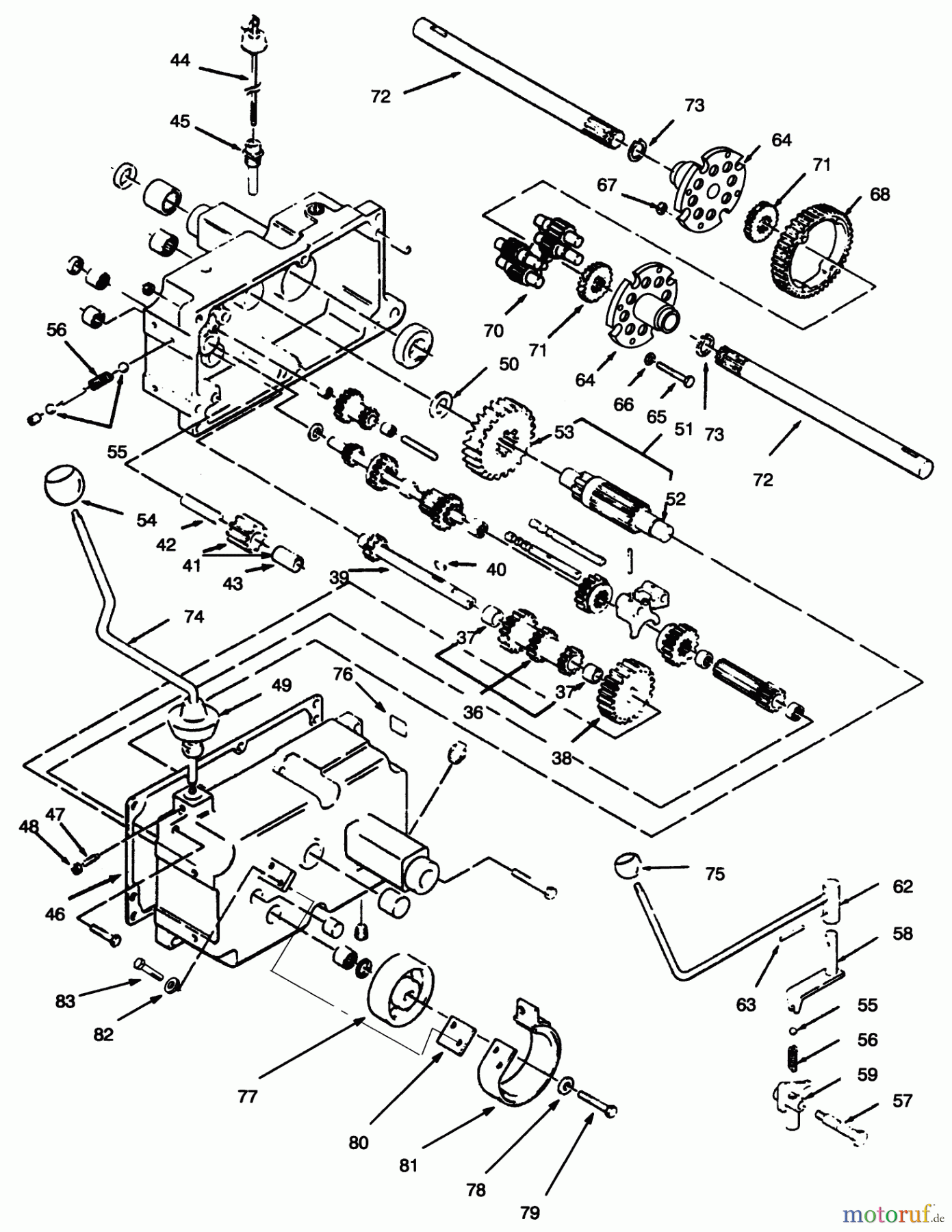  Toro Neu Mowers, Lawn & Garden Tractor Seite 1 73420 (416-8) - Toro 416-8 Garden Tractor, 1996 (6900001-6999999) TRANSMISSION 8-SPEED #2