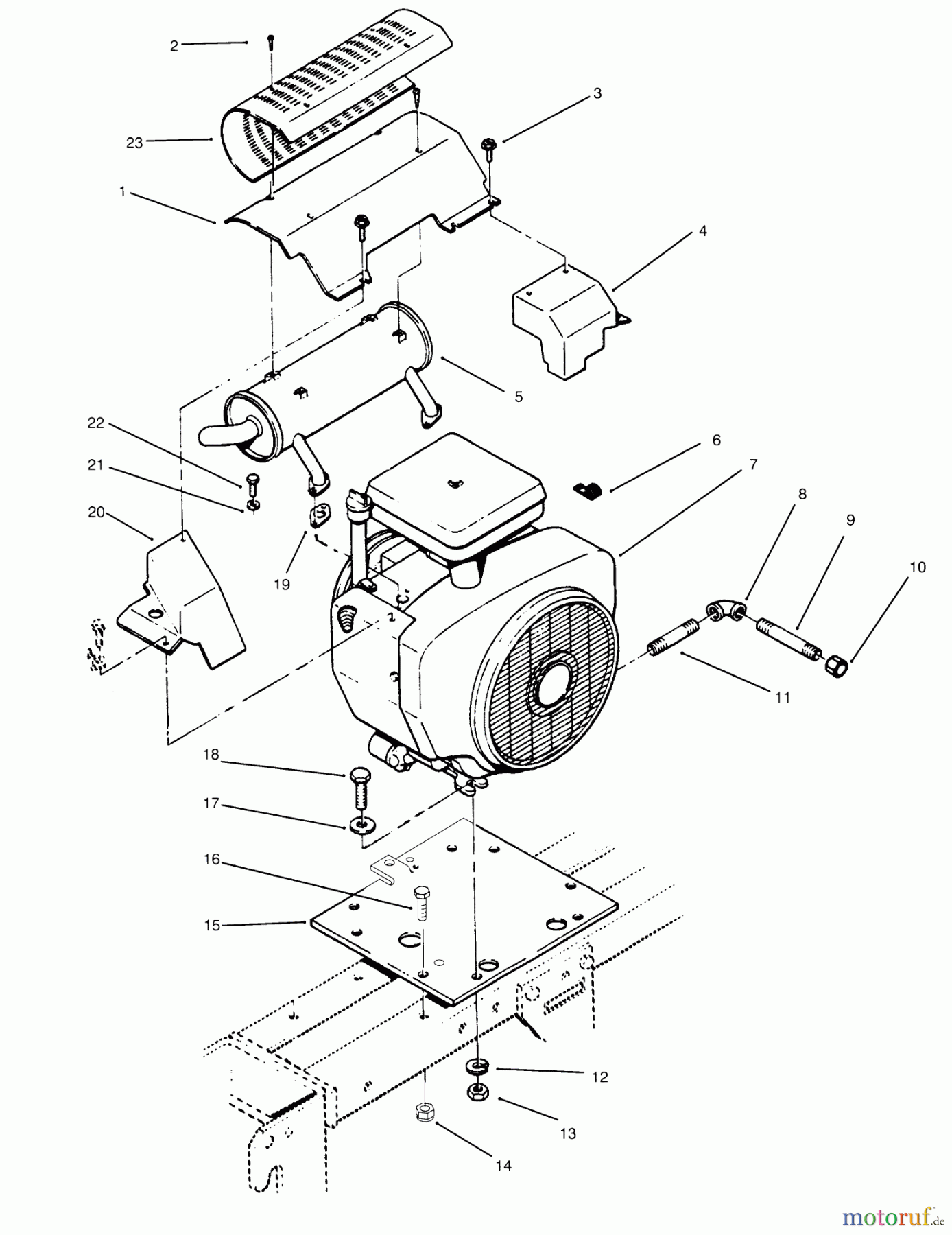  Toro Neu Mowers, Lawn & Garden Tractor Seite 1 73501 (520-H) - Toro 520-H Garden Tractor, 1995 (59000412-59002868) ENGINE AND EXHAUST