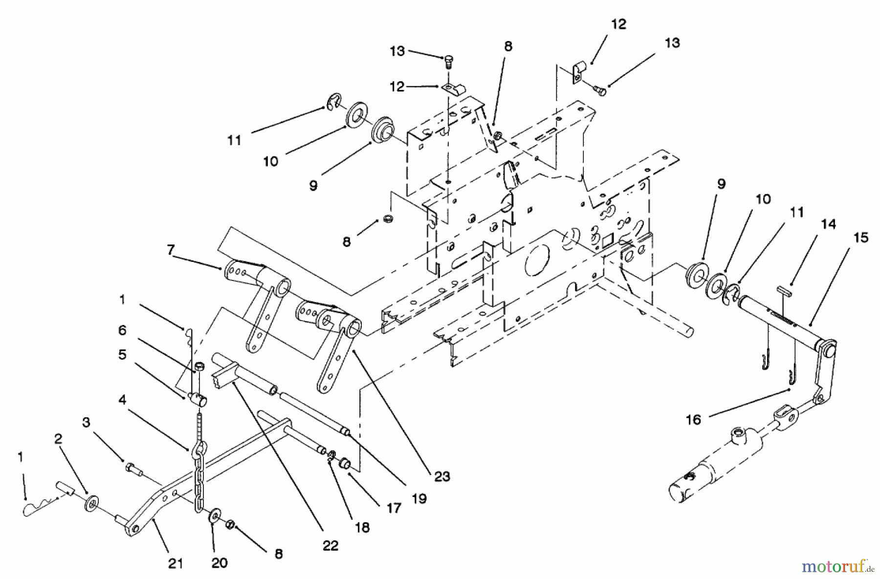  Toro Neu Mowers, Lawn & Garden Tractor Seite 1 73521 (520-H) - Toro 520-H Garden Tractor, 1997 (7900001-7999999) HYDRAULIC LIFT SYSTEM #2