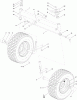 Toro 74560 (DH 140) - DH 140 Lawn Tractor, 2010 (310000001-310999999) Pièces détachées FRONT AXLE AND WHEEL ASSEMBLY