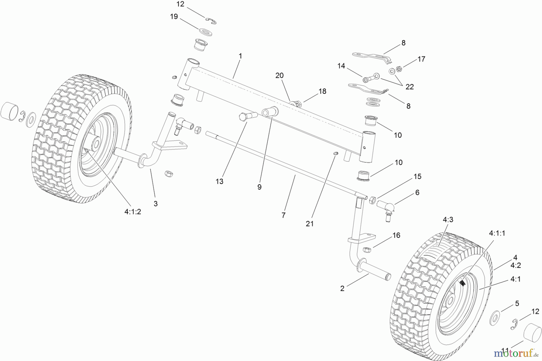  Toro Neu Mowers, Lawn & Garden Tractor Seite 1 74560 (DH 140) - Toro DH 140 Lawn Tractor, 2011 (311000001-311999999) FRONT AXLE ASSEMBLY