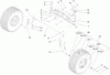 Toro 74590 (DH 220) - DH 220 Lawn Tractor, 2005 (250000001-250999999) Pièces détachées FRONT AXLE ASSEMBLY