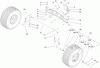 Toro 74591 (DH 220) - DH 220 Lawn Tractor, 2006 (260000001-260999999) Pièces détachées FRONT AXLE ASSEMBLY