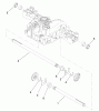 Toro 74592 (DH 220) - DH 220 Lawn Tractor, 2007 (270000652-270999999) Pièces détachées AXLE SHAFT ASSEMBLY TRANSMISSION ASSEMBLY NO. 104-2889