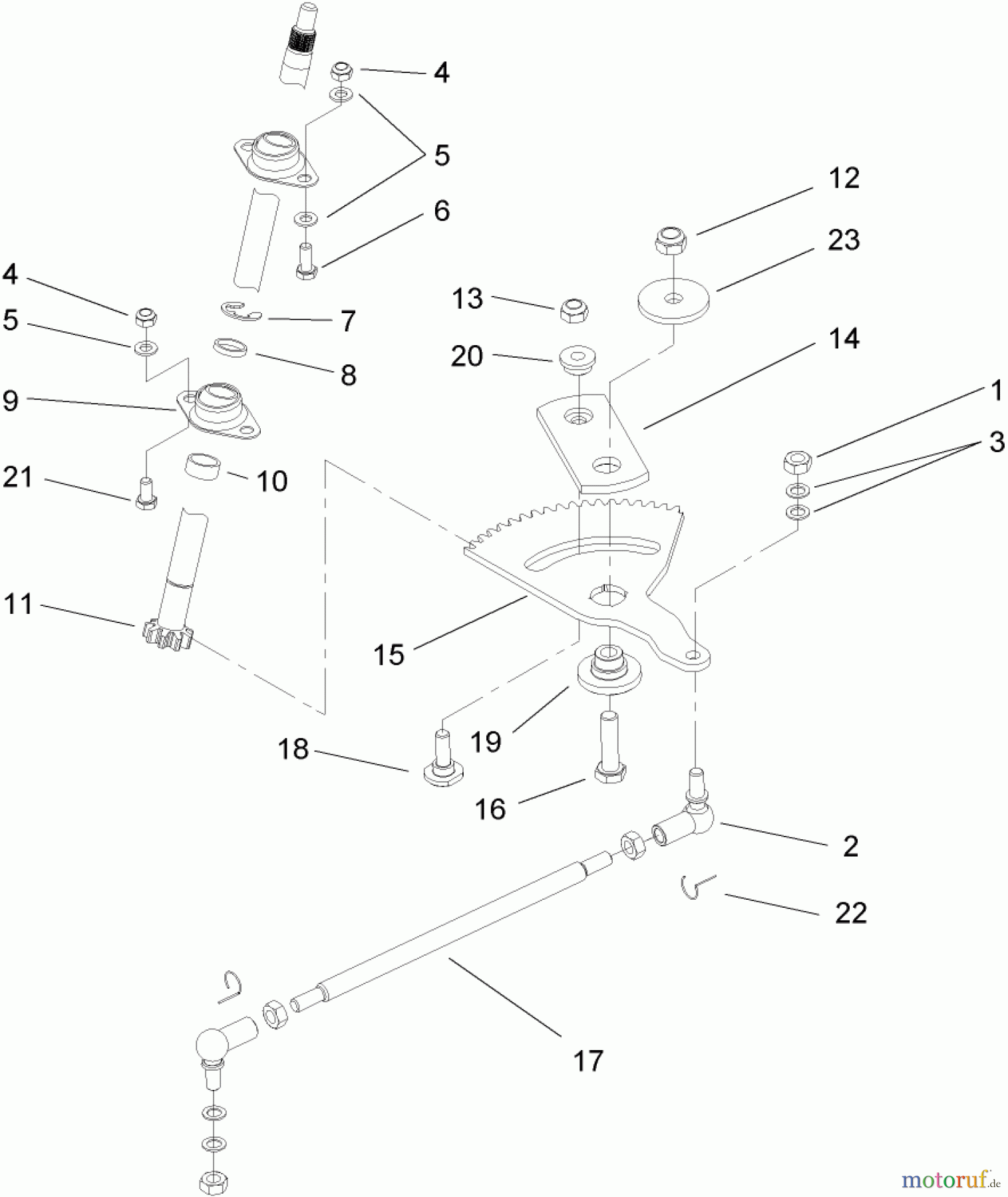  Toro Neu Mowers, Lawn & Garden Tractor Seite 1 74592 (DH 220) - Toro DH 220 Lawn Tractor, 2007 (270000652-270999999) STEERING ASSEMBLY