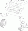 Toro 74596 (DH 220) - DH 220 Lawn Tractor, 2012 (SN 312000001-312999999) Pièces détachées FRONT AXLE ASSEMBLY