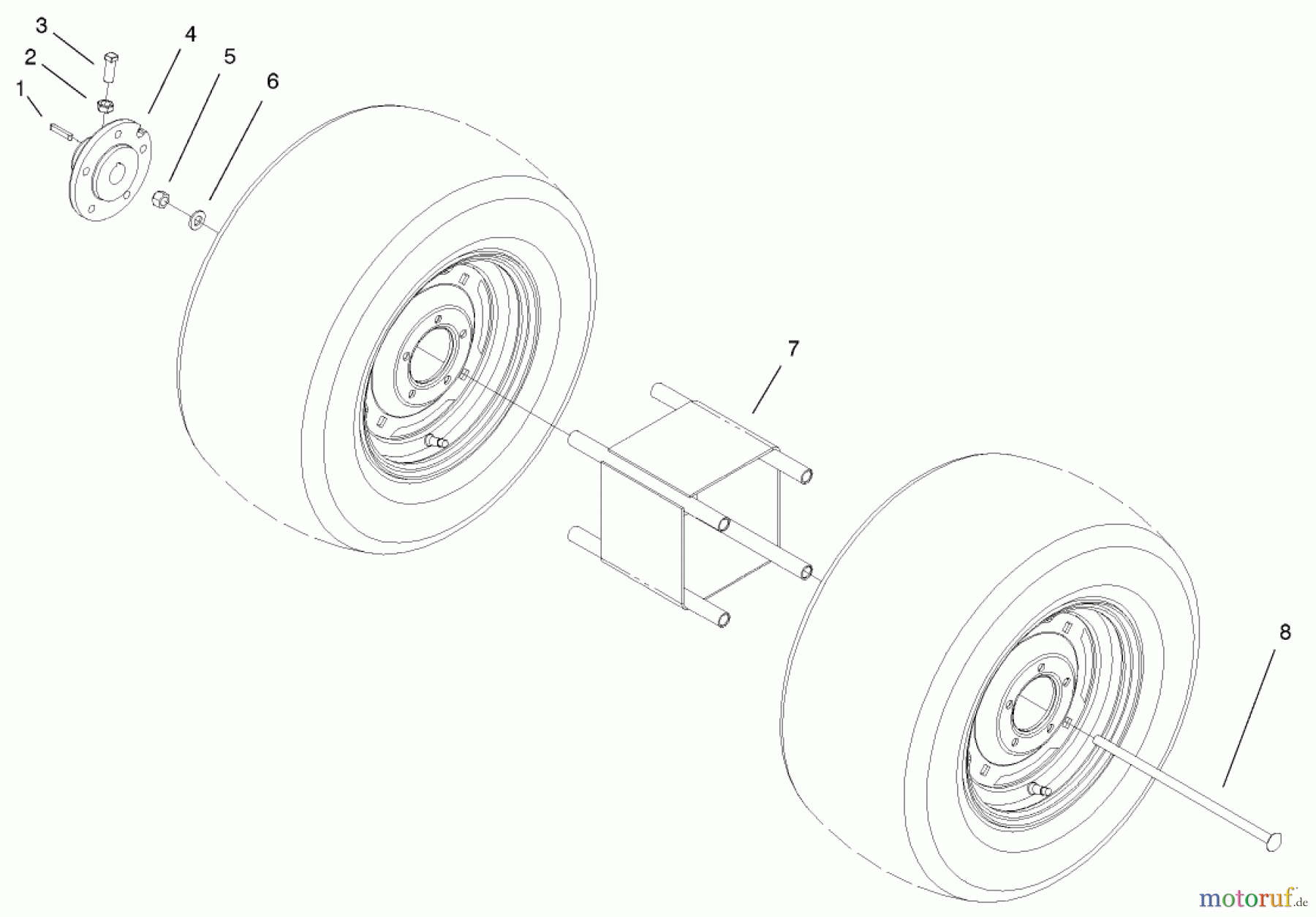  Toro Neu Accessories, Mower 94-2050 - Toro Dual Wheel Adapter Kit, 5xi Garden Tractors WHEEL & HUB ASSEMBLY