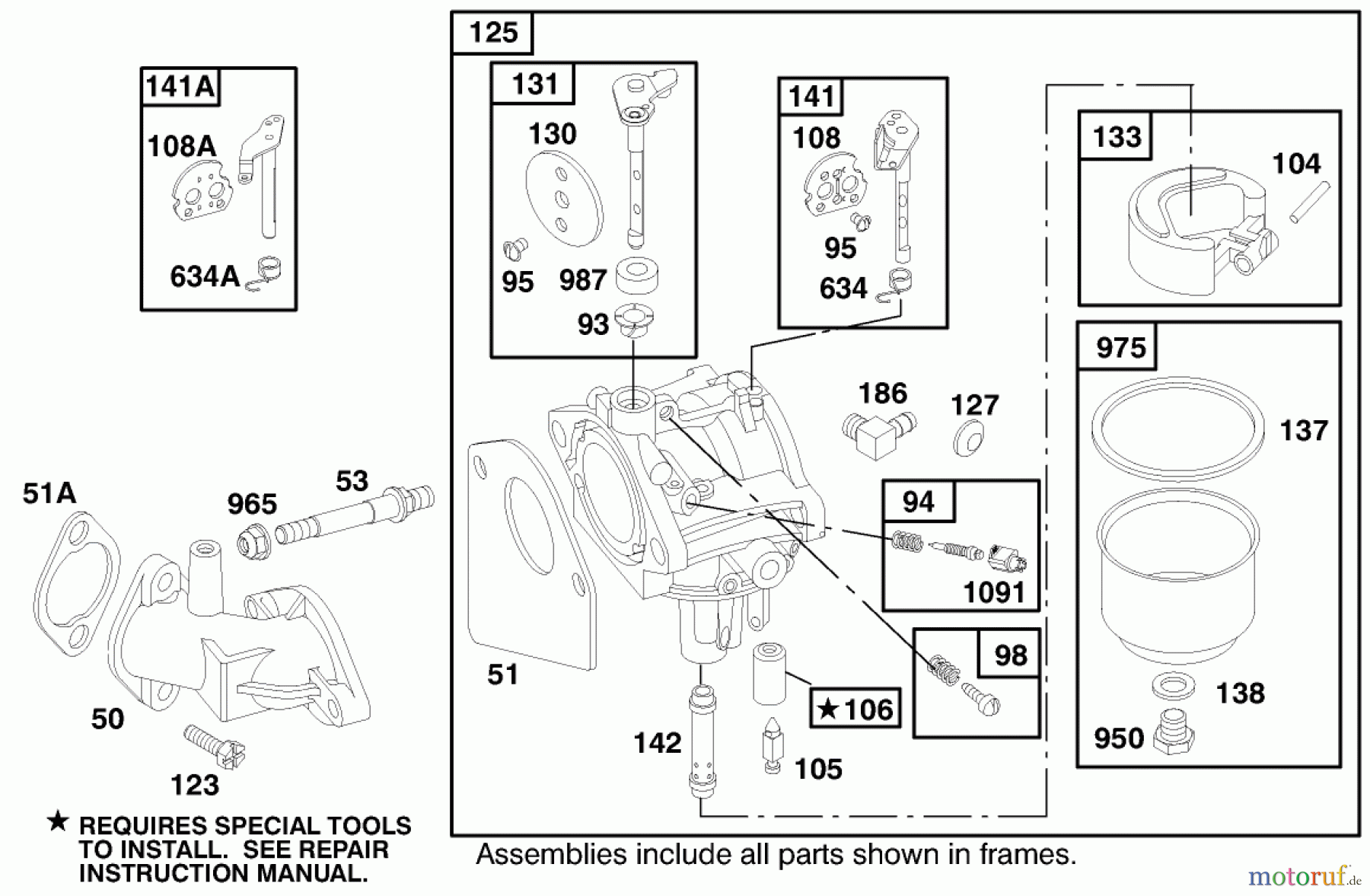  Toro Neu Mowers, Rear-Engine Rider 70084 (12-32) - Toro 12-32 Rear Engine Rider, 1998 (8900001-8999999) ENGINE BRIGGS & STRATTON MODEL #1