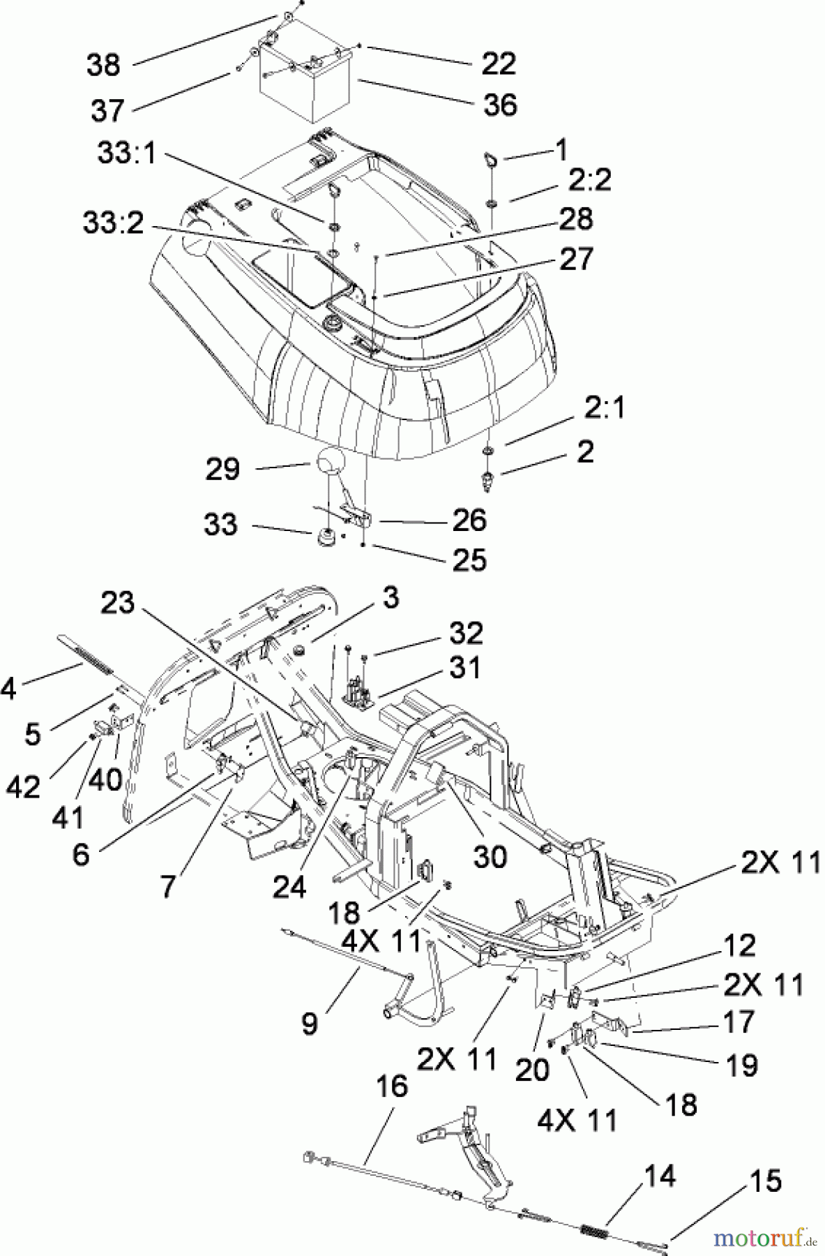  Toro Neu Mowers, Rear-Engine Rider 70186 (H132) - Toro H132 Rear-Engine Riding Mower, 2008 (270805636-280899434) ELECTRICAL ASSEMBLY