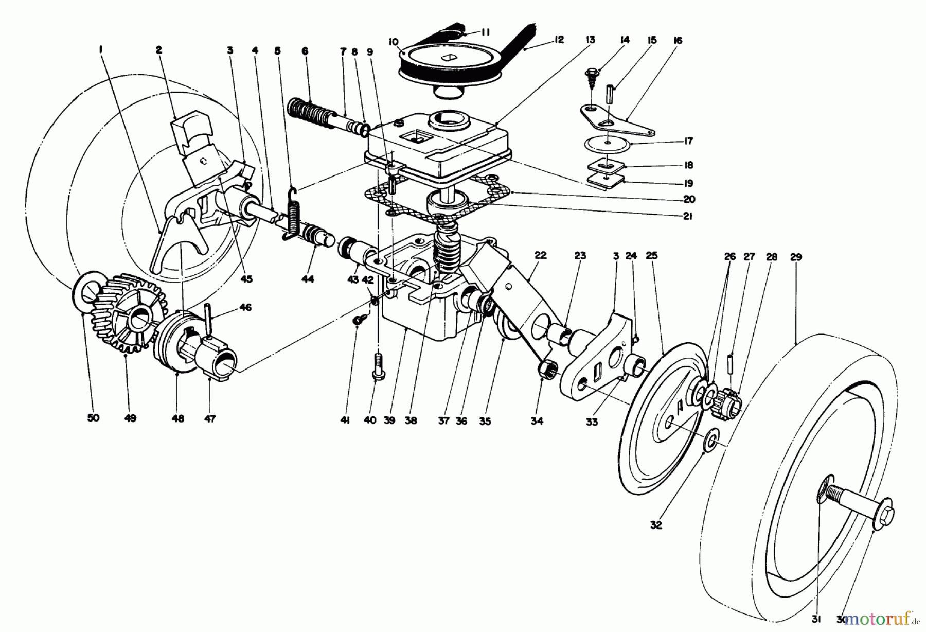  Toro Neu Mowers, Walk-Behind Seite 1 16299C - Toro Lawnmower, 1987 (7000001-7999999) GEAR CASE ASSEMBLY