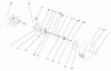 Toro 20028 - Recycler Mower, 2001 (210000001-210999999) Pièces détachées GEAR CASE & WHEEL ASSEMBLY