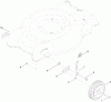 Toro 20323 - 20" Mulching/Rear Bagging Lawn Mower, 2011 (311000001-311999999) Pièces détachées FRONT WHEEL AND HEIGHT-OF-CUT ASSEMBLY