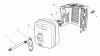 Toro 20526C - Lawnmower, 1987 (7000001-7999999) Pièces détachées MUFFLER ASSEMBLY(MODEL NO. VMG6)