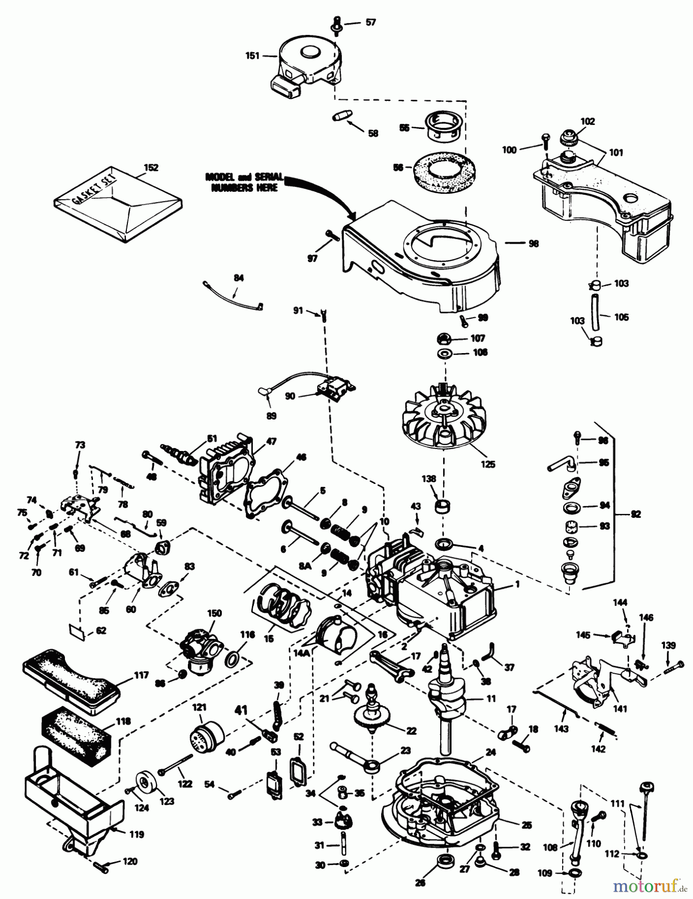  Toro Neu Mowers, Walk-Behind Seite 1 20586 - Toro Lawnmower, 1986 (6000001-6999999) ENGINE TECUMSEH MODEL TVS100-44002 (USED ON UNITS WITH SERIAL NO. 6000959 & UP)