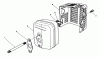 Toro 20620 - Lawnmower, 1987 (7000001-7999999) Pièces détachées MUFFLER ASSEMBLY (MODEL NO. VMG6)