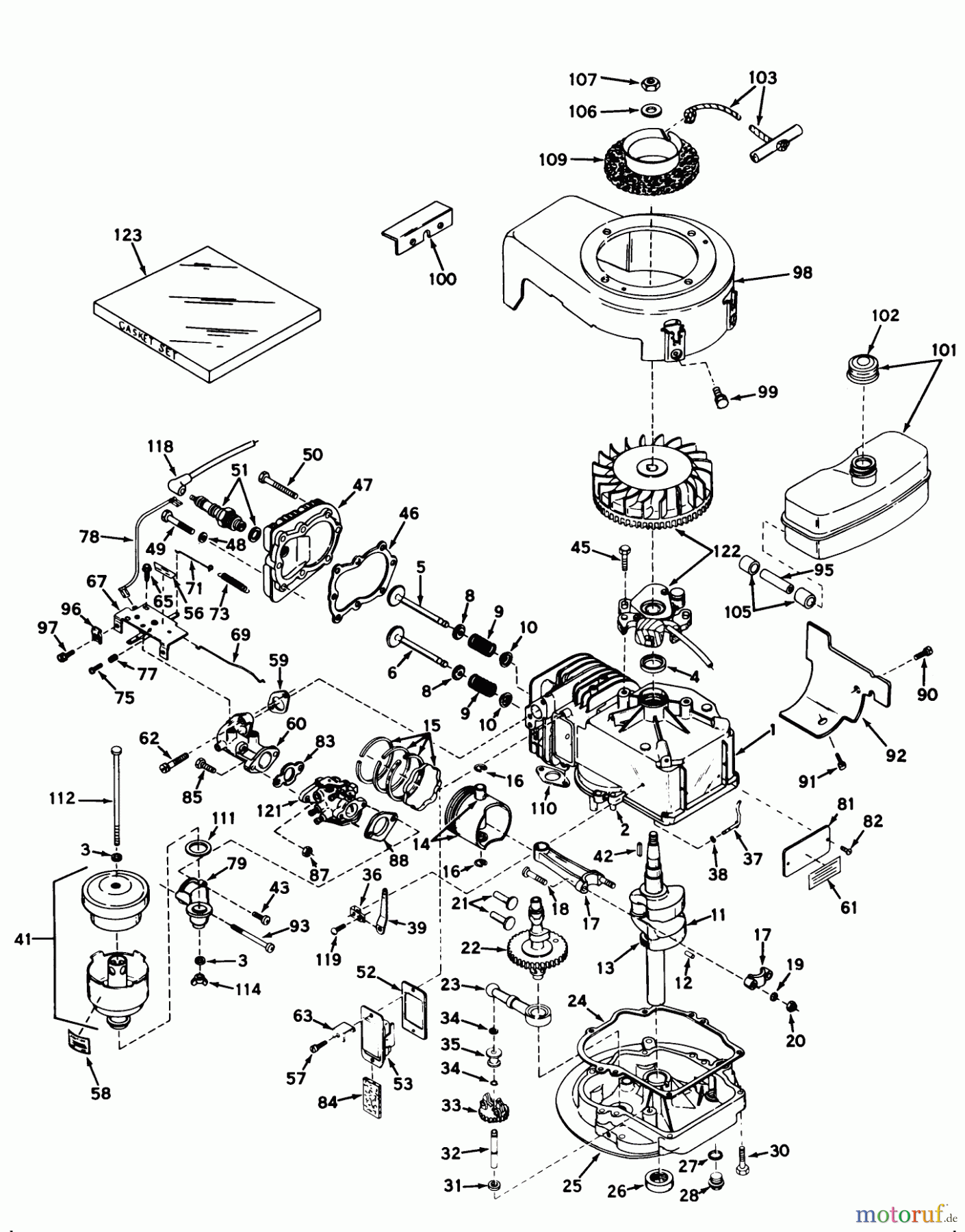  Toro Neu Mowers, Walk-Behind Seite 2 21100 - Toro Whirlwind Lawnmower, 1968 (8000001-8999999) ENGINE MODEL LAV35-40369G