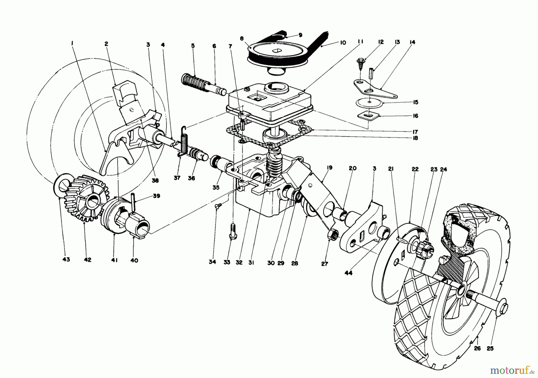  Toro Neu Mowers, Walk-Behind Seite 2 21738 - Toro Whirlwind Lawnmower, 1979 (9000001-9999999) GEAR CASE ASSEMBLY