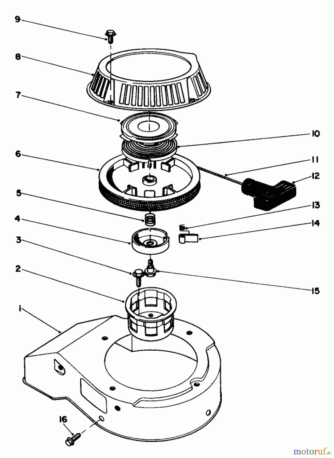 Toro Neu Mowers, Walk-Behind Seite 2 22030 - Toro Lawnmower, 1984 (4000001-4999999) RECOIL STARTER ASSEMBLY