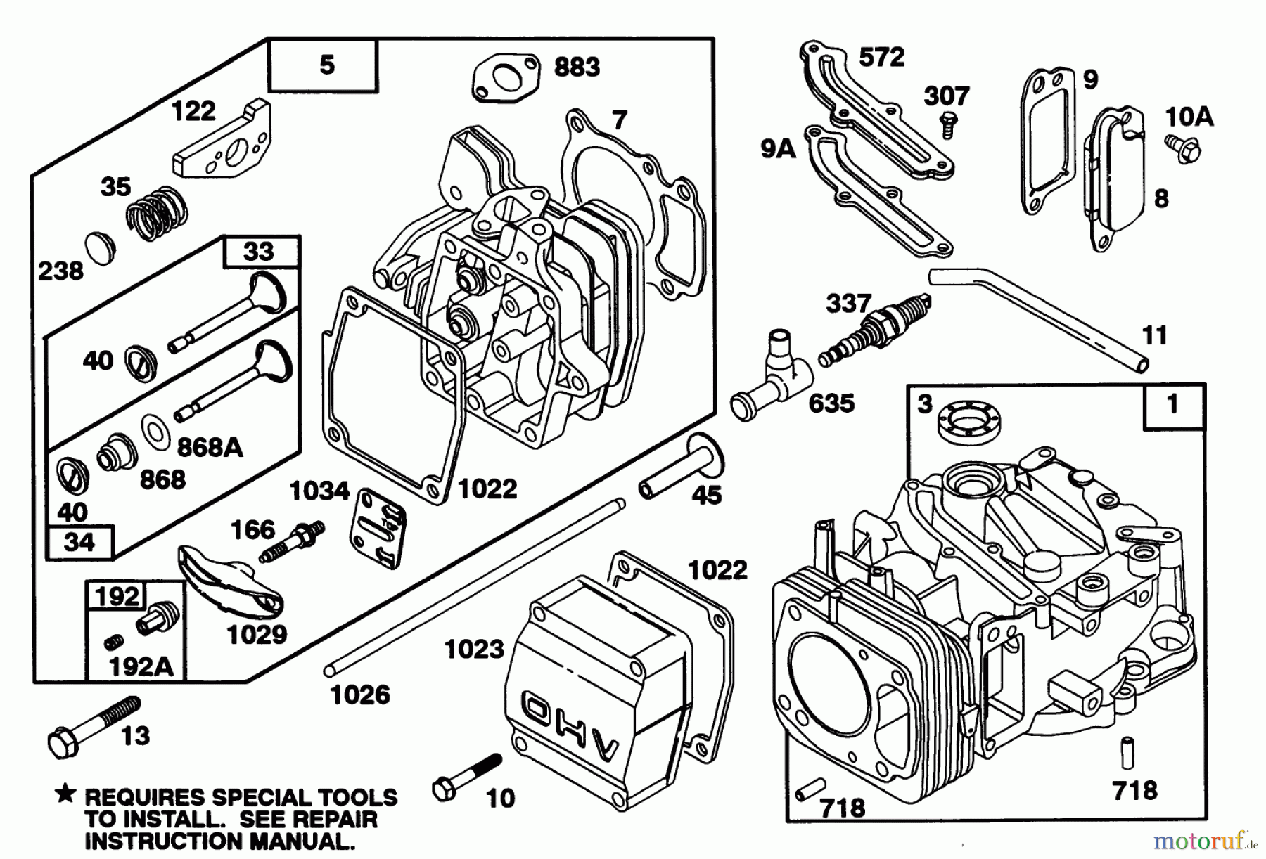  Toro Neu Mowers, Walk-Behind Seite 2 22151 - Toro Lawnmower, 1993 (3900856-3999999) ENGINE GTS 150 #1