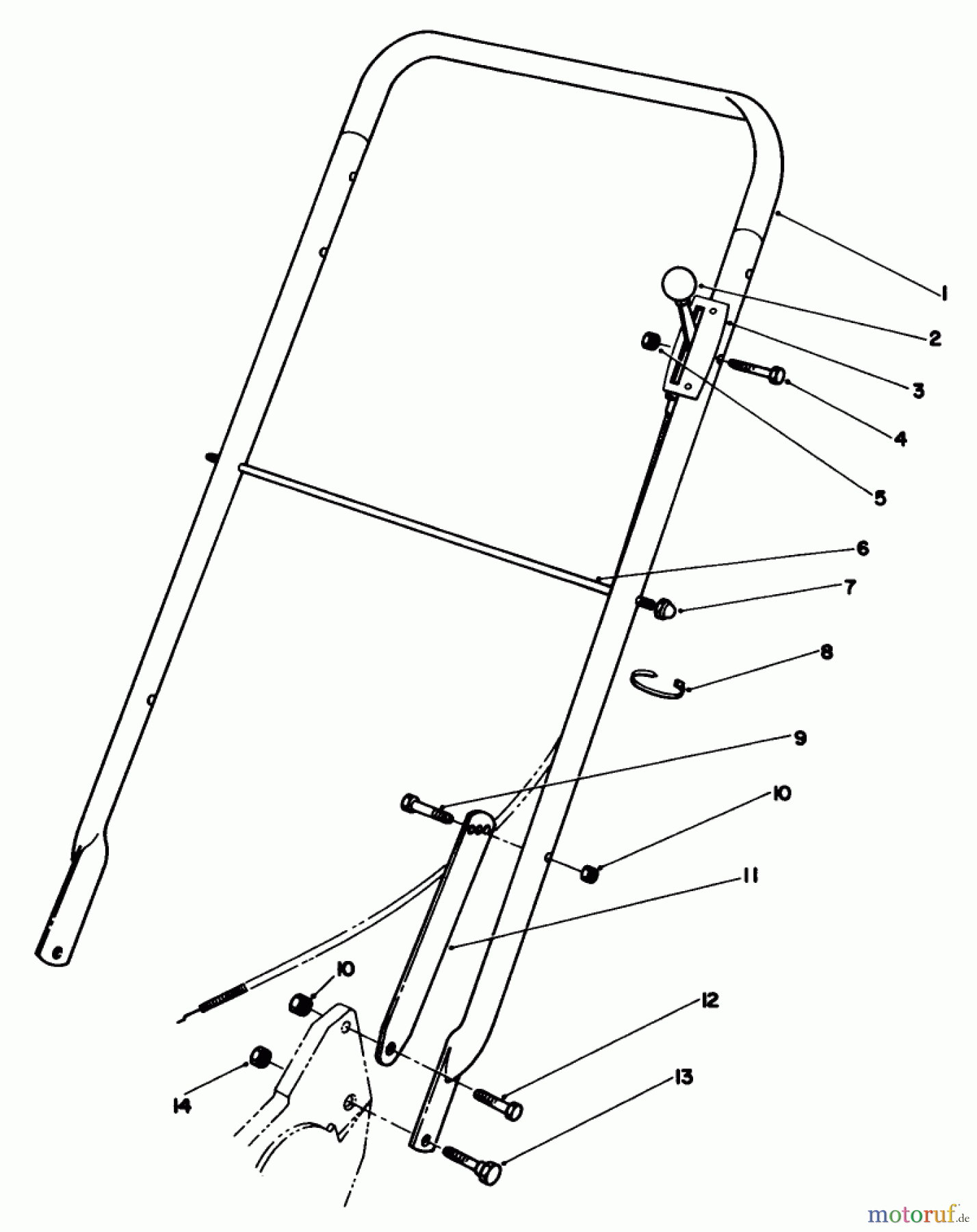  Toro Neu Mowers, Walk-Behind Seite 2 22525 - Toro Lawnmower, 1987 (7000001-7999999) HANDLE ASSEMBLY (MODEL NO. 22525)