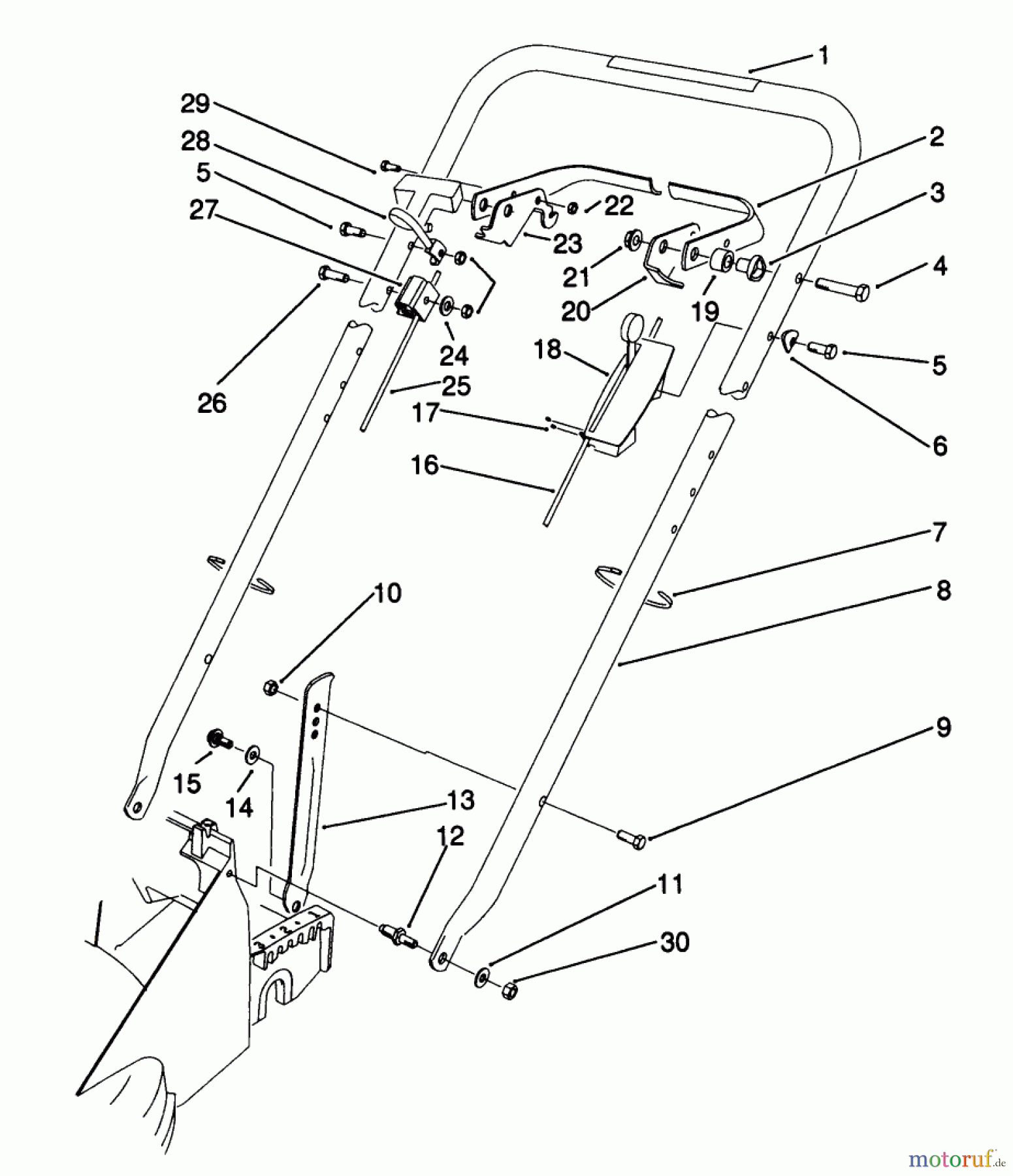  Toro Neu Mowers, Walk-Behind Seite 2 22581 - Toro Lawnmower, 1991 (1000001-1999999) HANDLE ASSEMBLY