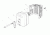 Toro 26623 - Lawnmower, 1990 (0000001-0999999) Spareparts MUFFLER ASSEMBLY (ENGINE MODEL NO. VMK9-2)