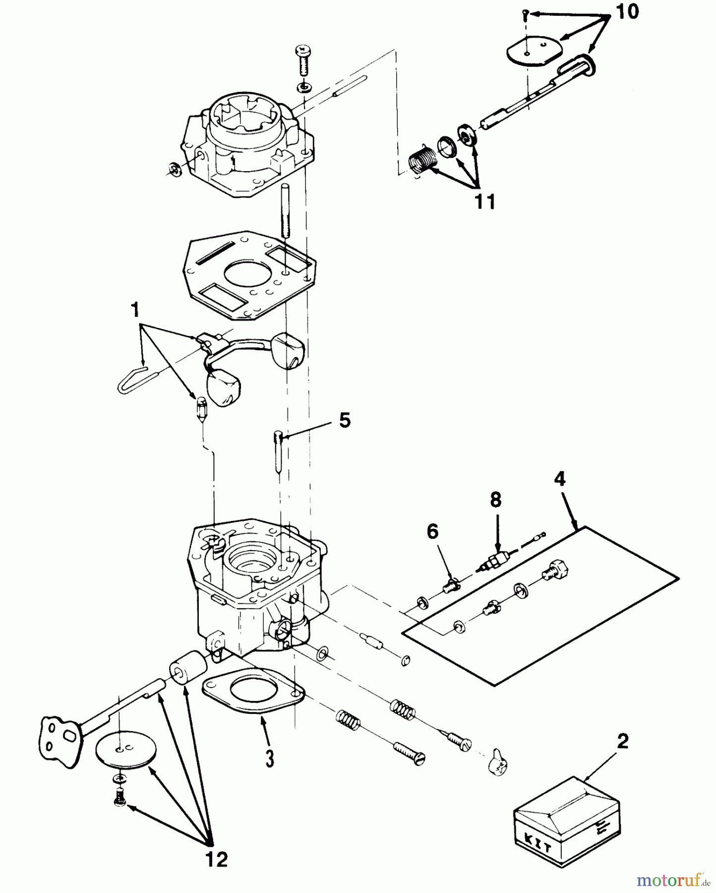  Toro Neu Mowers, Zero-Turn 74140 (724-Z) - Toro 724-Z Tractor, 1995 (590001-599999) CARBURETOR COMPONENTS