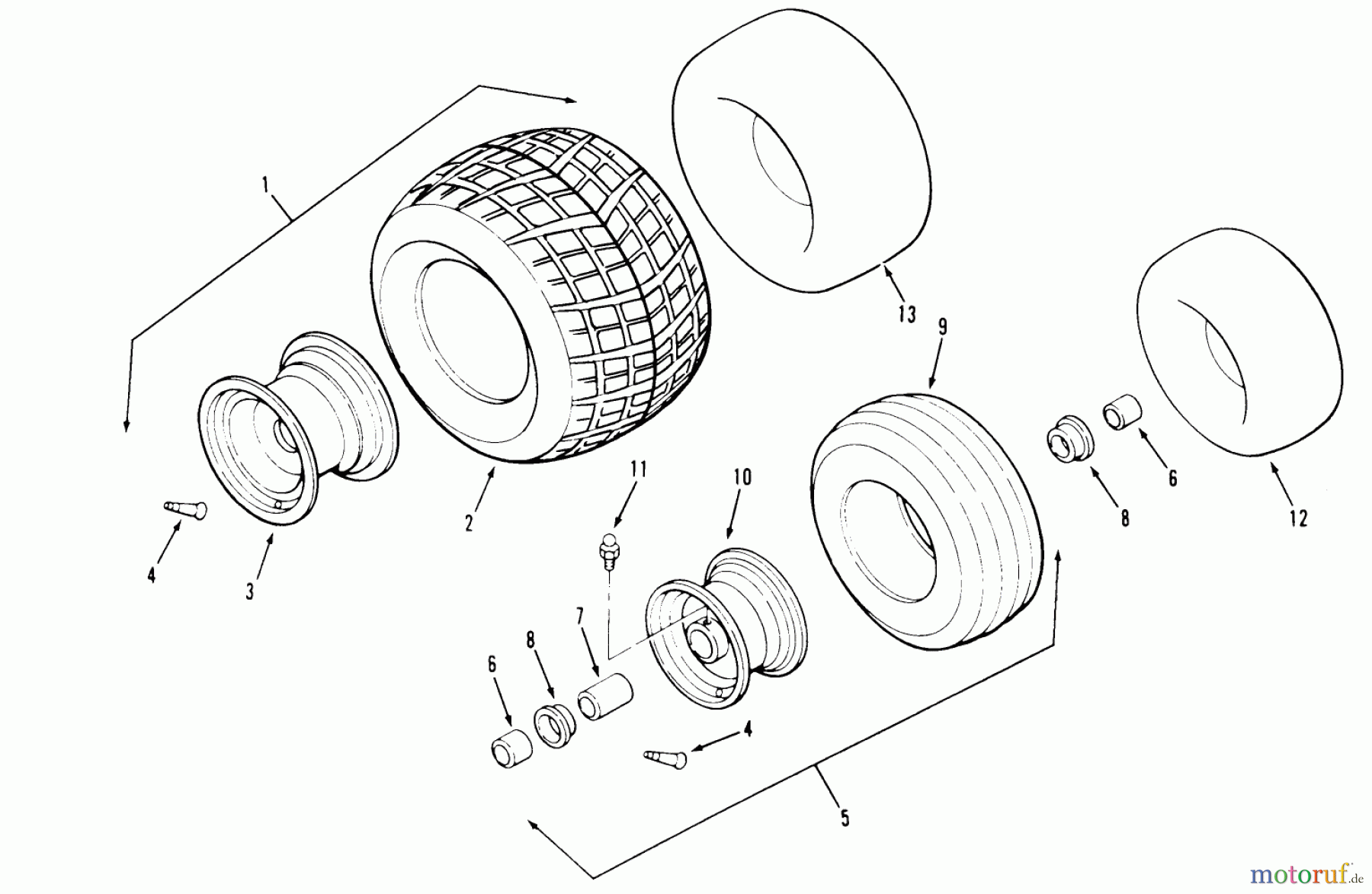 Toro Neu Mowers, Zero-Turn 74140 (724-Z) - Toro 724-Z Tractor, 1995 (590001-599999) WHEELS AND TIRES