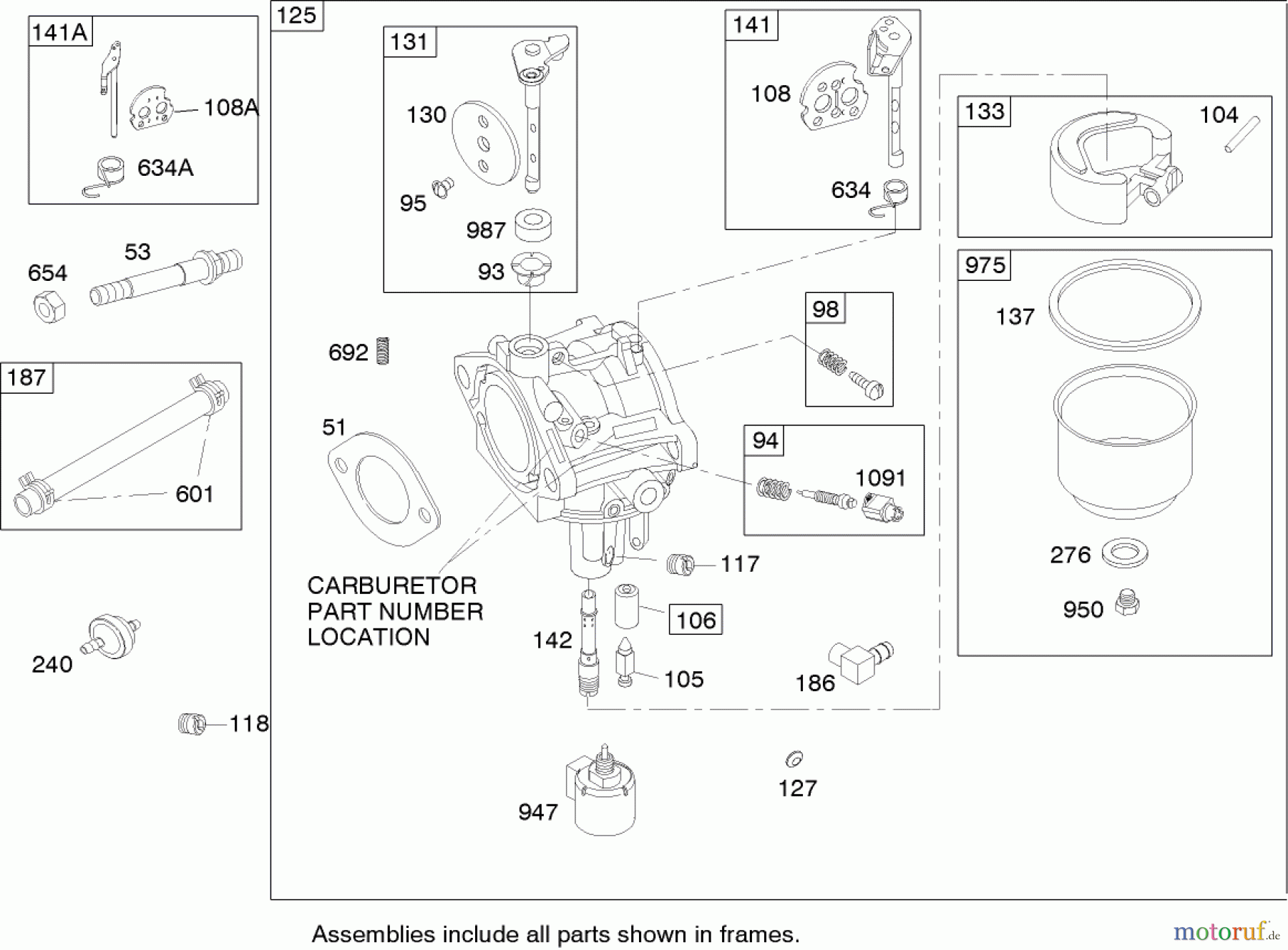  Toro Neu Mowers, Zero-Turn 74351 (18-44Z) - Toro 18-44Z TimeCutter Z Riding Mower, 2004 (240000001-240999999) CARBURETOR ASSEMBLY BRIGGS AND STRATTON 31H777-0168-E1