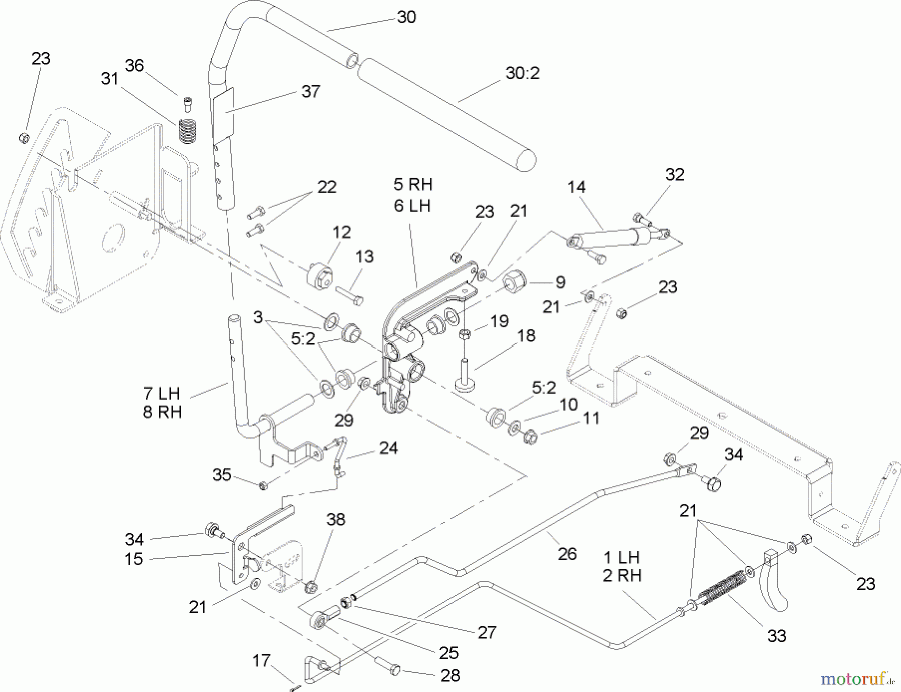 Toro Neu Mowers, Zero-Turn 74351 (18-44Z) - Toro 18-44Z TimeCutter Z Riding Mower, 2004 (240000001-240999999) CONTROL ASSEMBLY