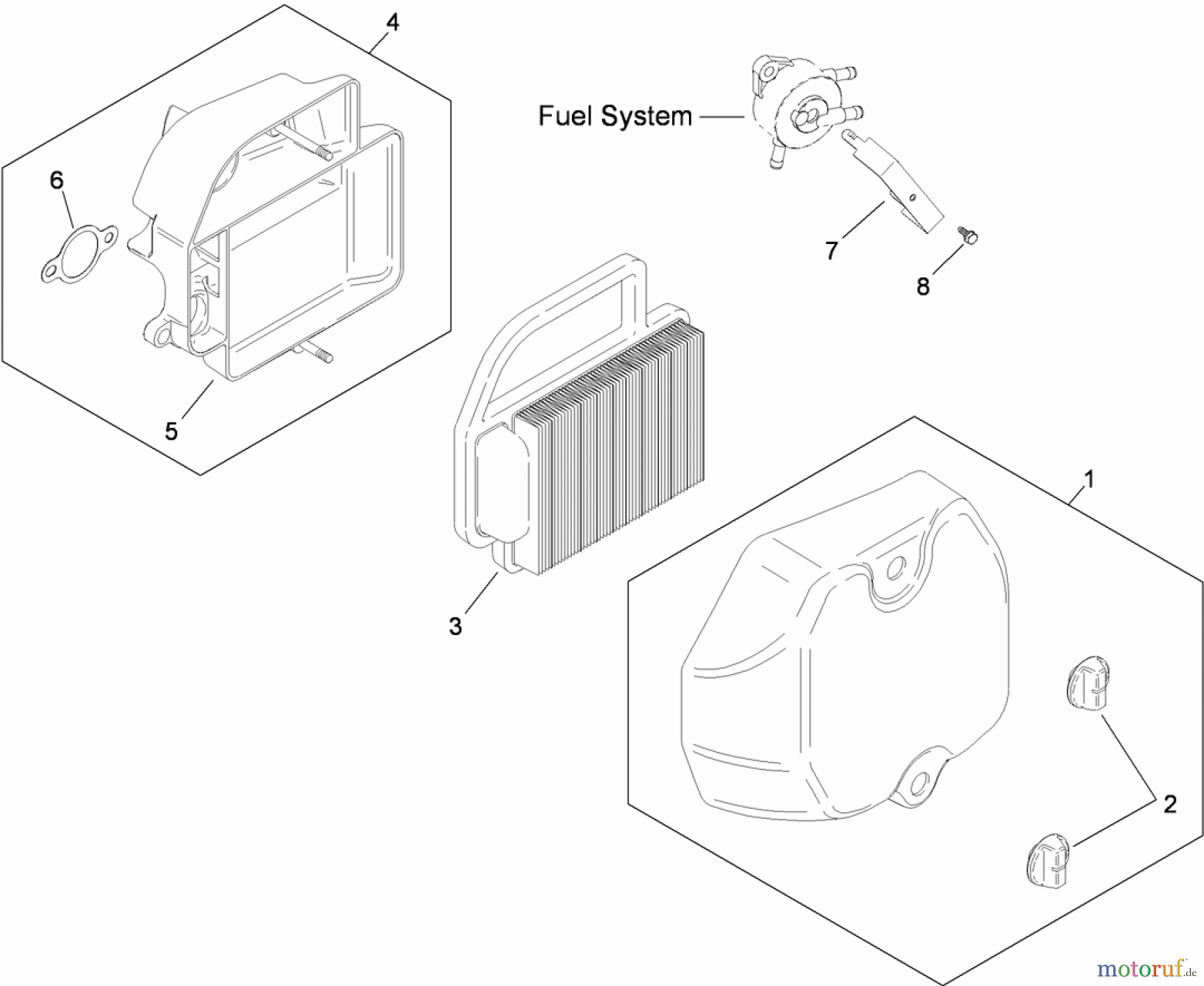  Toro Neu Mowers, Zero-Turn 74360 (Z4200) - Toro TimeCutter Z4200 Riding Mower, 2009 (290001199-290999999) AIR INTAKE AND FILTRATION ASSEMBLY KOHLER SV590-0212