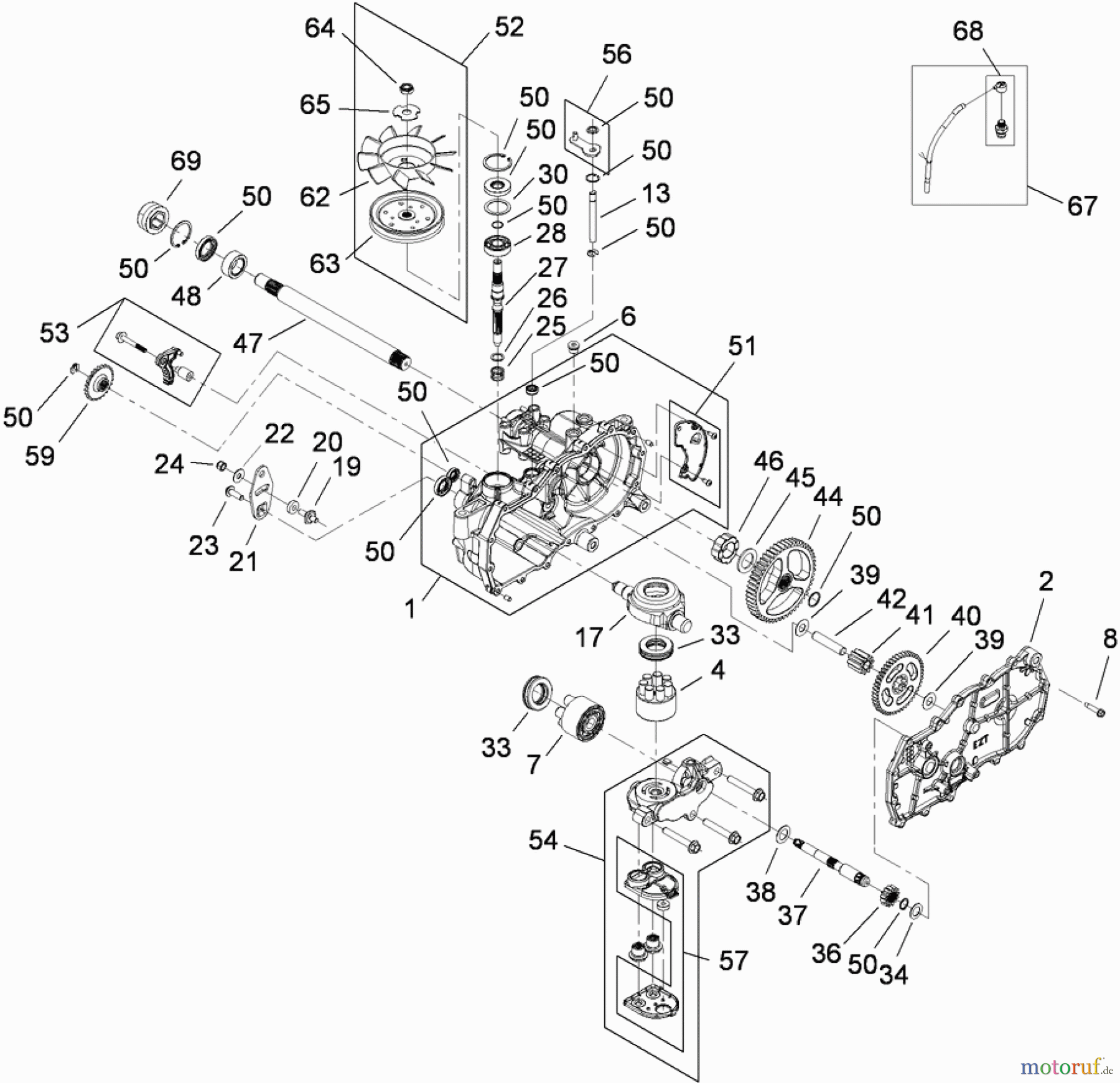  Toro Neu Mowers, Zero-Turn 74363 (Z4200) - Toro TimeCutter Z4220 Riding Mower, 2009 (290000001-290000504) RH HYDRO ASSEMBLY NO. 110-6771
