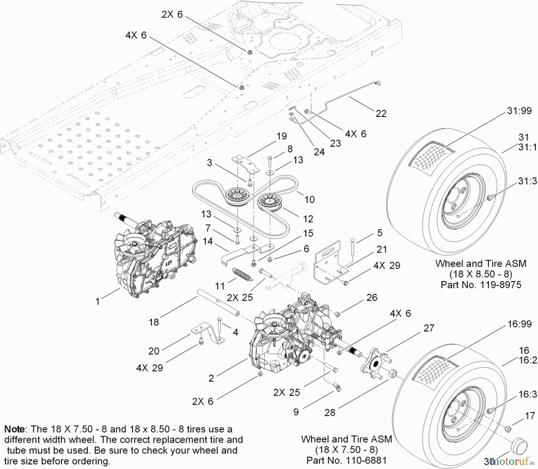  Toro Neu Mowers, Zero-Turn 74366 (Z4235) - Toro TimeCutter Z4235 Riding Mower, 2010 (310000001-310999999) HYDRO TRACTION DRIVE ASSEMBLY