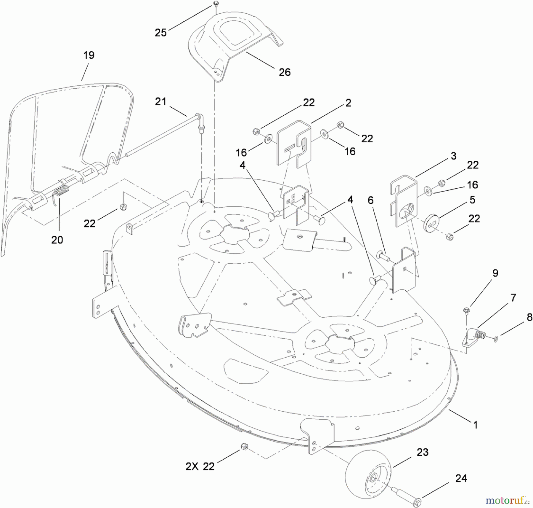 Toro Neu Mowers, Zero-Turn 74380 (Z4200) - Toro TimeCutter Z4200 Riding Mower, 2010 (310000001-310999999) 42 INCH DECK ASSEMBLY