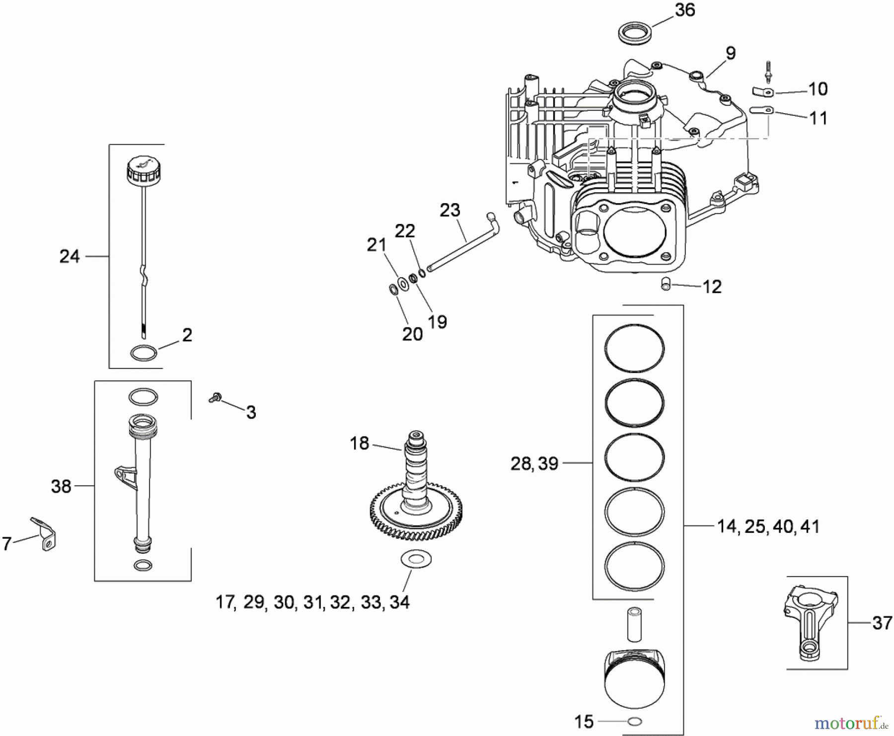  Toro Neu Mowers, Zero-Turn 74381 (Z4202) - Toro TimeCutter Z4202 Riding Mower, 2009 (290000211-290999999) CRANKCASE ASSEMBLY KOHLER SV710-0031