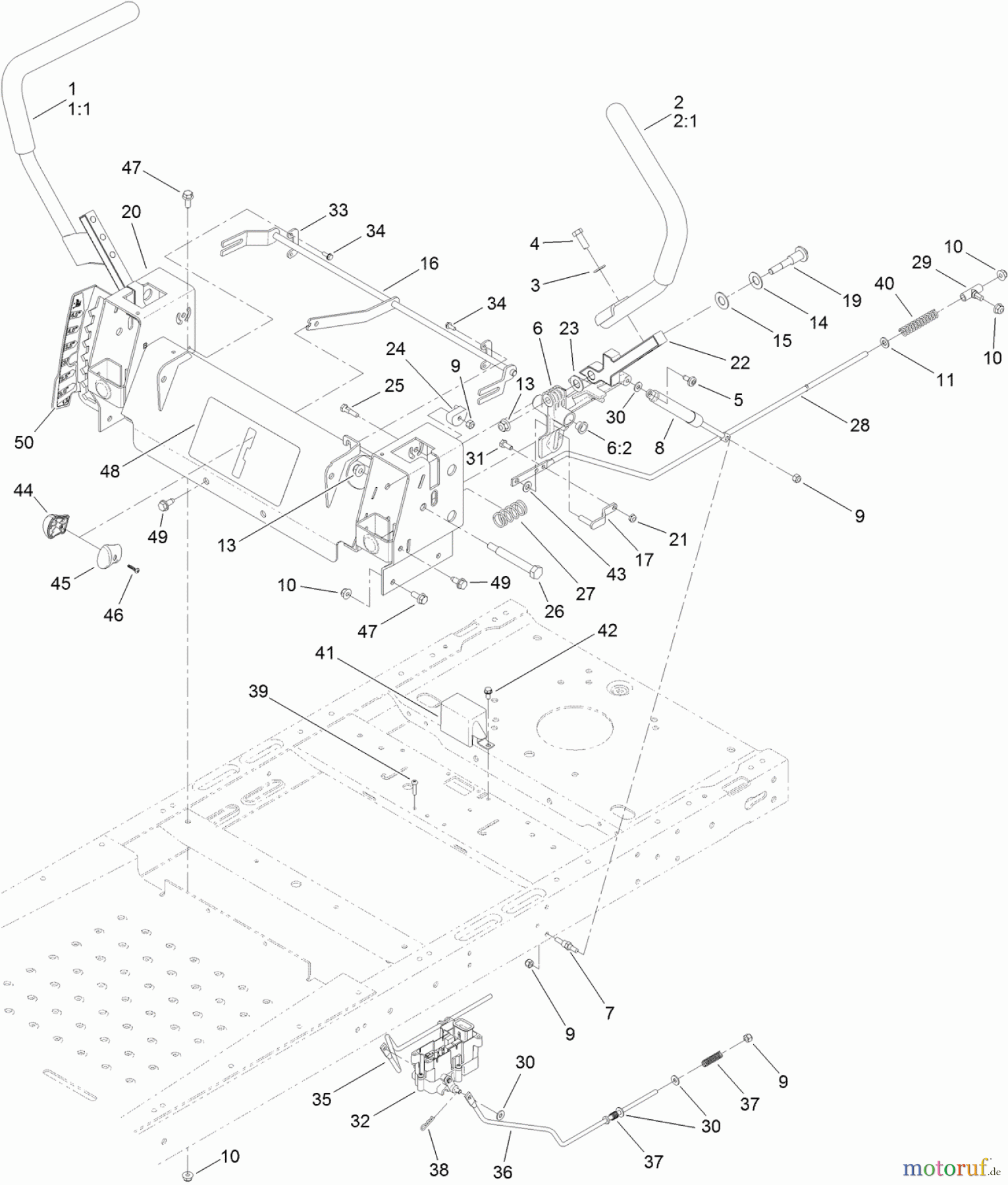  Toro Neu Mowers, Zero-Turn 74386 (ZS 4200) - Toro TimeCutter ZS 4200 Riding Mower, 2012 (SN 312000001-312999999) MOTION CONTROL ASSEMBLY