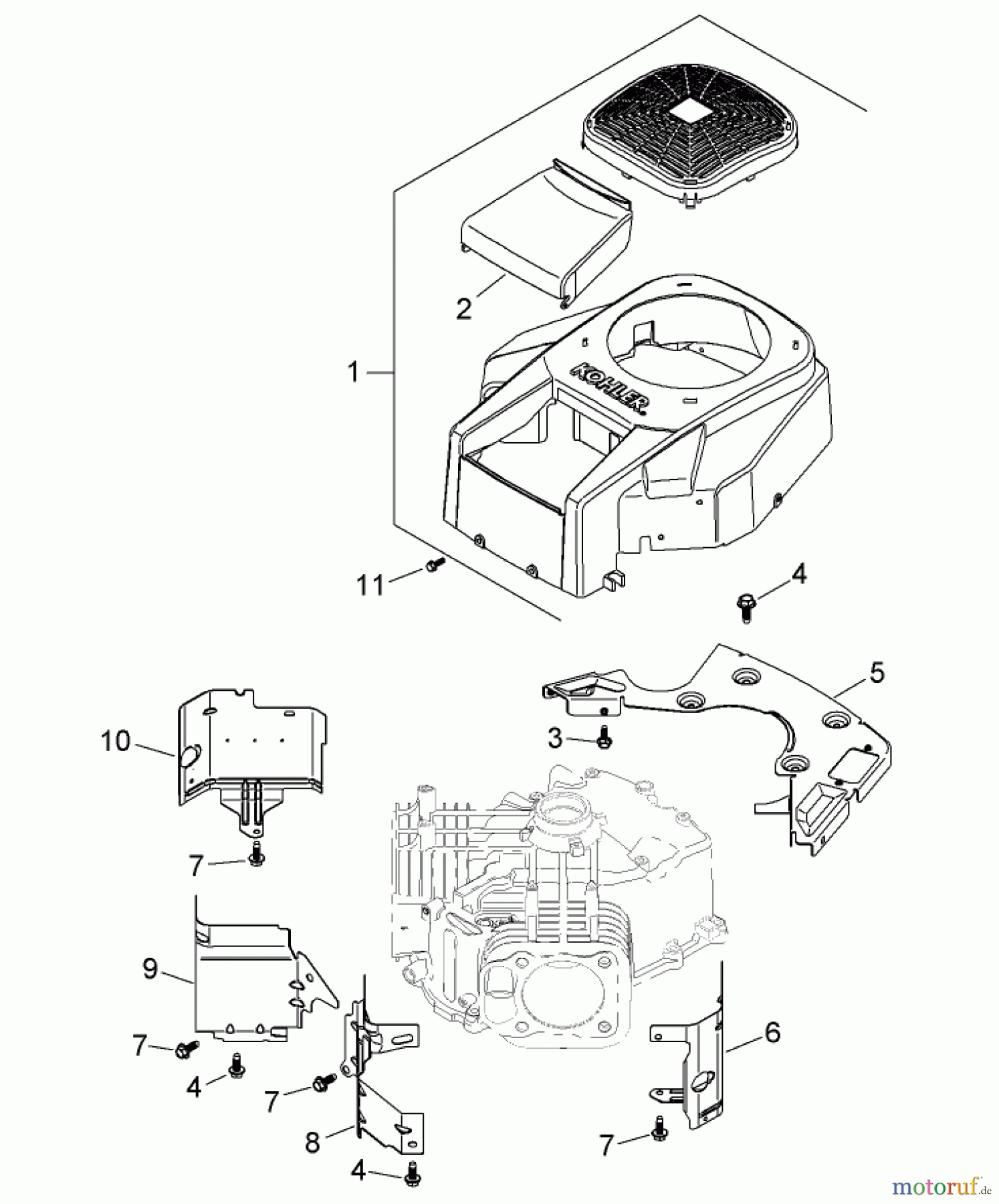 Toro Neu Mowers, Zero-Turn 74399 (Z5020) - Toro TimeCutter Z5020 Riding Mower, 2008 (280000001-280999999) BLOWER HOUSING ASSEMBLY KOHLER SV720-0032