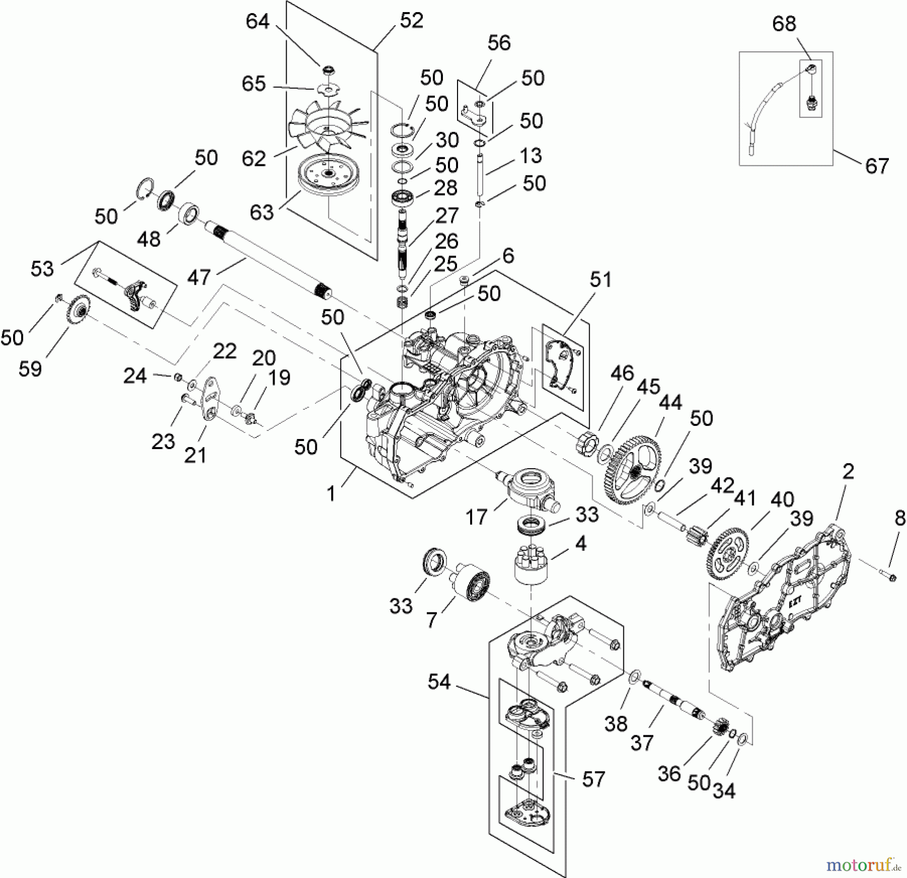  Toro Neu Mowers, Zero-Turn 74399 (Z5020) - Toro TimeCutter Z5020 Riding Mower, 2008 (280000001-280999999) RH HYDRO ASSEMBLY NO. 110-6771