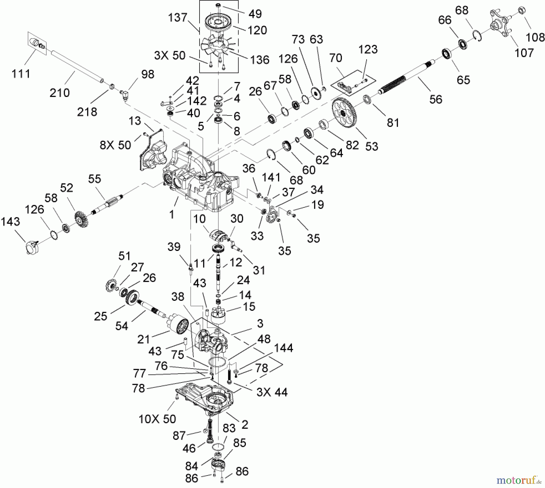  Toro Neu Mowers, Zero-Turn 74407 (ZX525) - Toro TimeCutter ZX525 Riding Mower, 2006 (260000001-260999999) LH HYDRO ASSEMBLY NO. 108-8507
