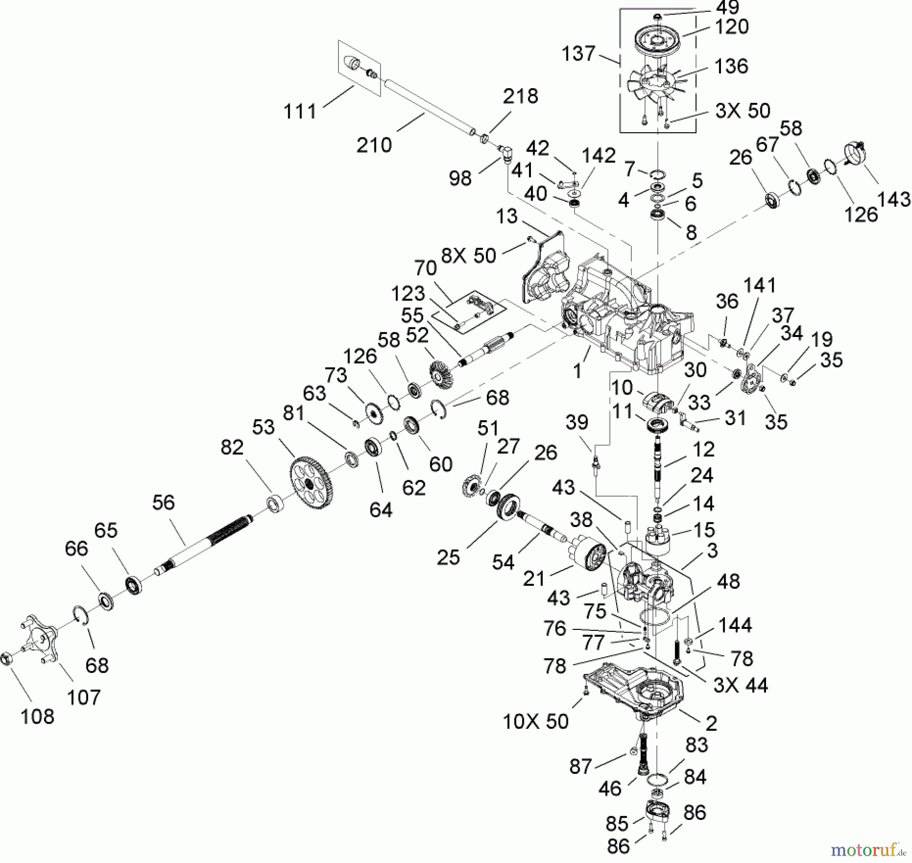  Toro Neu Mowers, Zero-Turn 74407 (ZX525) - Toro TimeCutter ZX525 Riding Mower, 2006 (260000001-260999999) RH HYDRO ASSEMBLY NO. 108-8506