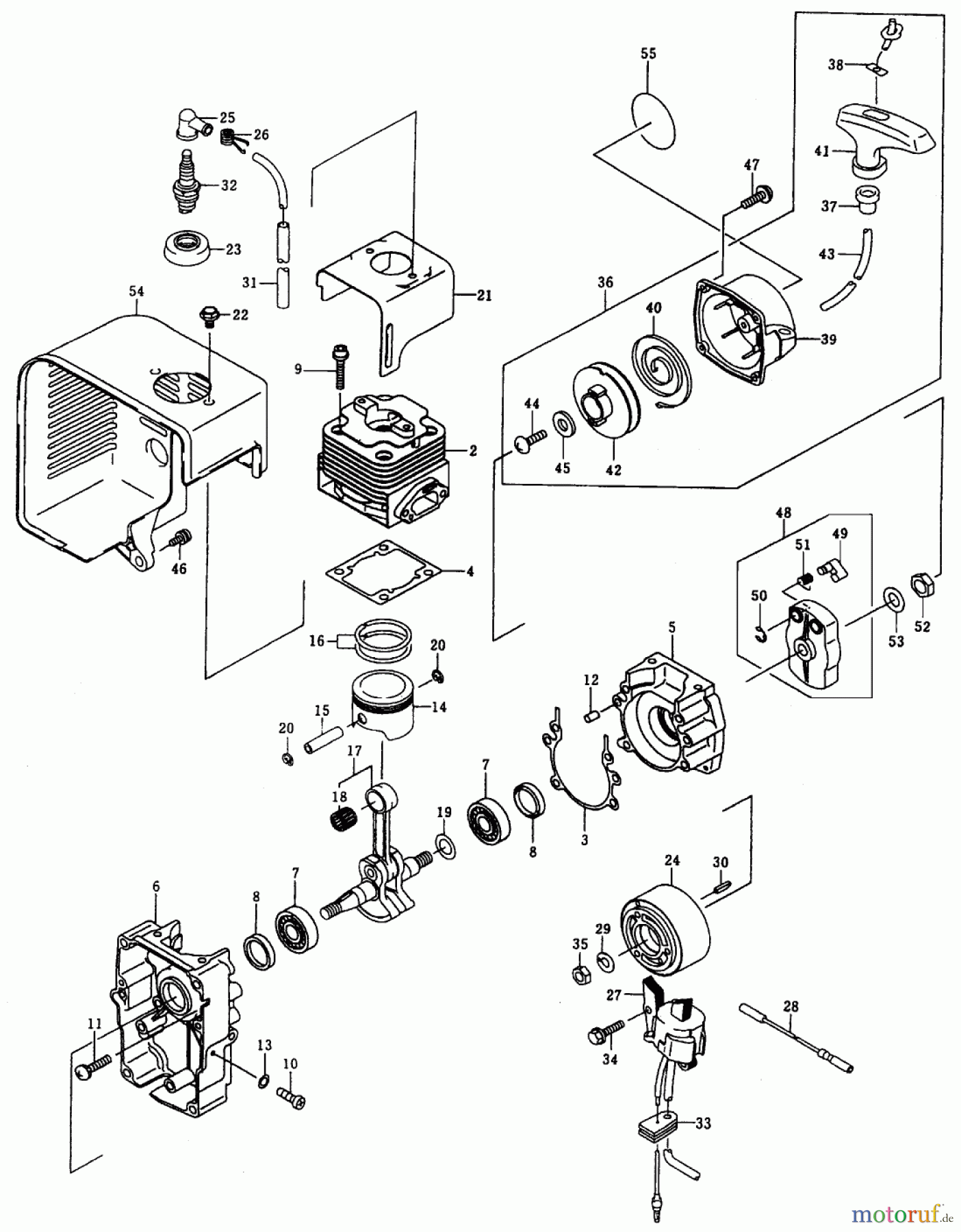  Toro Neu Blowers/Vacuums/Chippers/Shredders 53047 (BP 6900) - Toro BP 6900 Back Pack Blower, 2000 (200000001-200999999) ENGINE ASSEMBLY