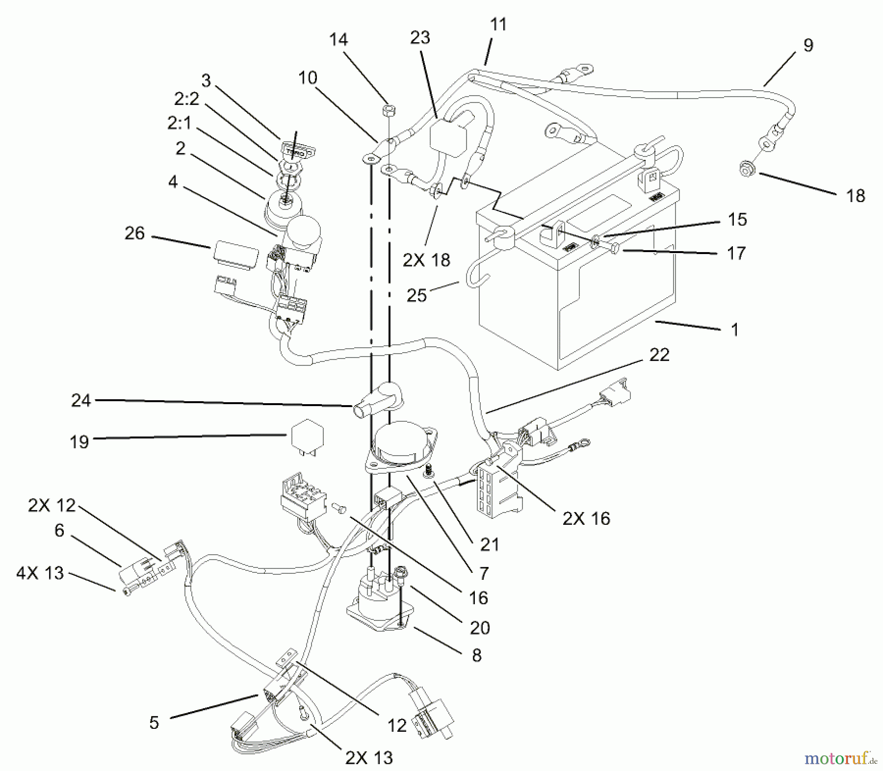  Toro Neu Mowers, Zero-Turn 74601 (17K-44ZX) - Toro 17K-44ZX TimeCutter ZX Riding Mower, 2003 (230000001-230999999) ELECTRICAL ASSEMBLY