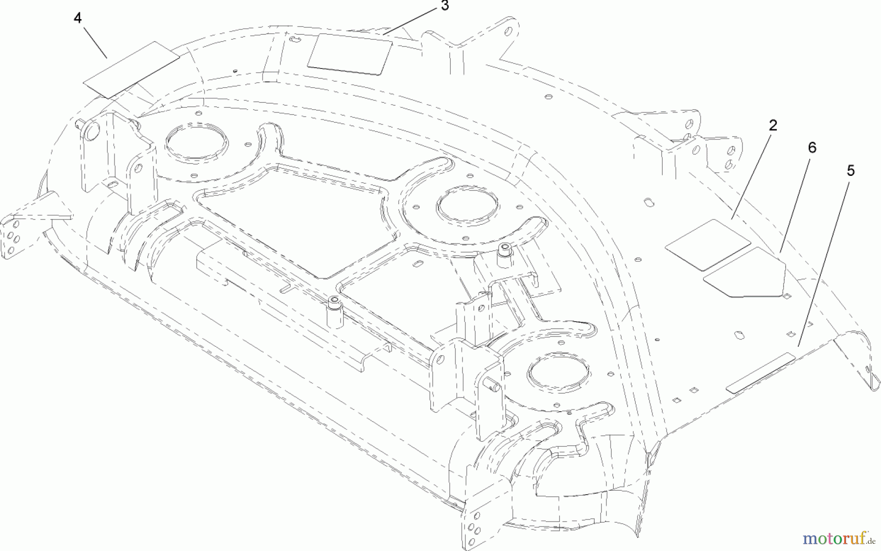 Toro Neu Mowers, Zero-Turn 74603 (ZX440) - Toro TimeCutter ZX440 Riding Mower, 2006 (260000001-260999999) 44 INCH DECK ASSEMBLY NO. 105-1948