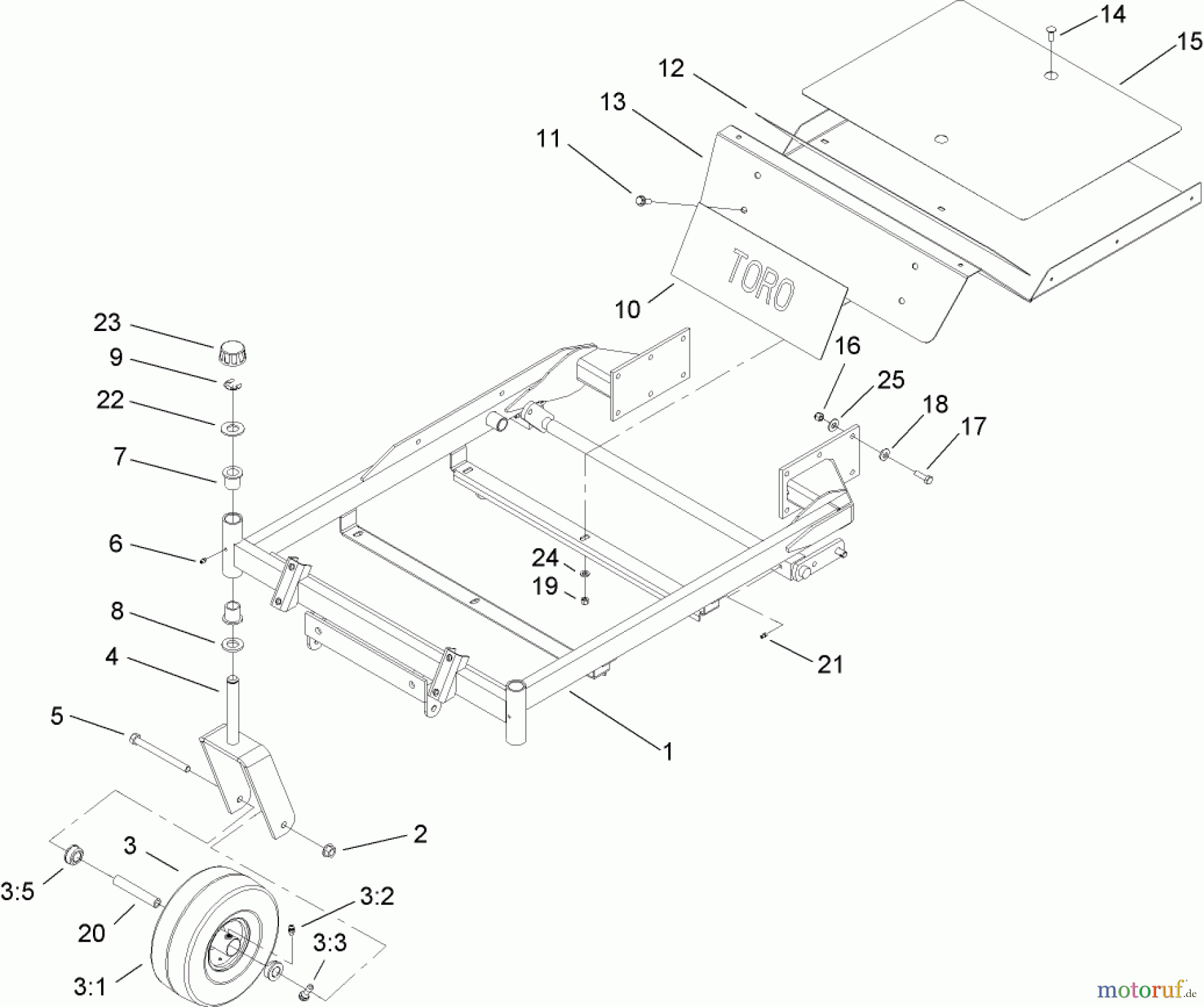  Toro Neu Mowers, Zero-Turn 74603 (ZX440) - Toro TimeCutter ZX440 Riding Mower, 2007 (270000001-270999999) FRONT FRAME ASSEMBLY