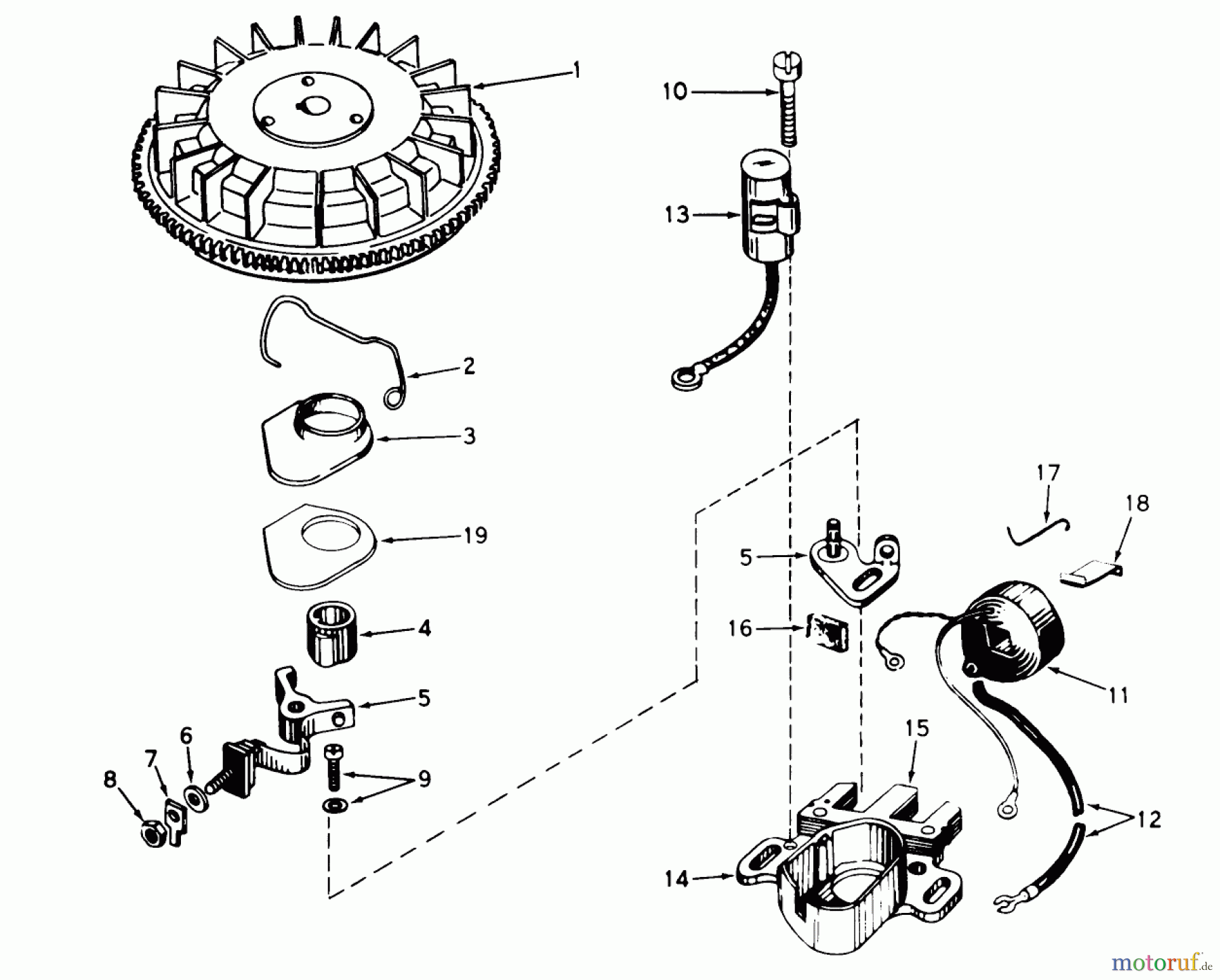  Toro Neu Blowers/Vacuums/Chippers/Shredders 62853 - Toro Shredder, 1974 (4000001-4999999) MAGNETO NO. 610862