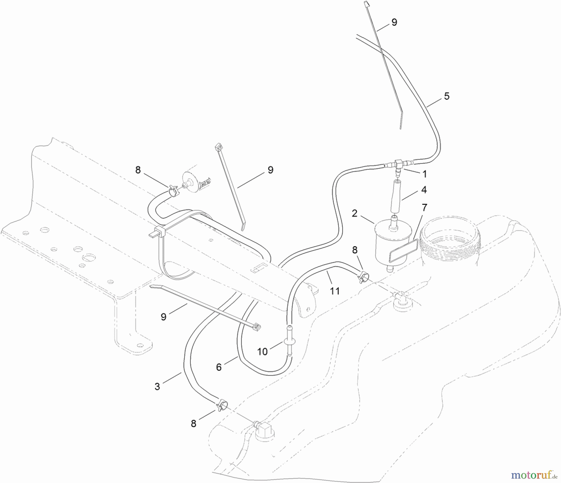  Toro Neu Mowers, Zero-Turn 74620 (3200) - Toro TimeCutter SS 3200 Riding Mower, 2011 (311000001-311999999) FUEL DELIVERY ASSEMBLY